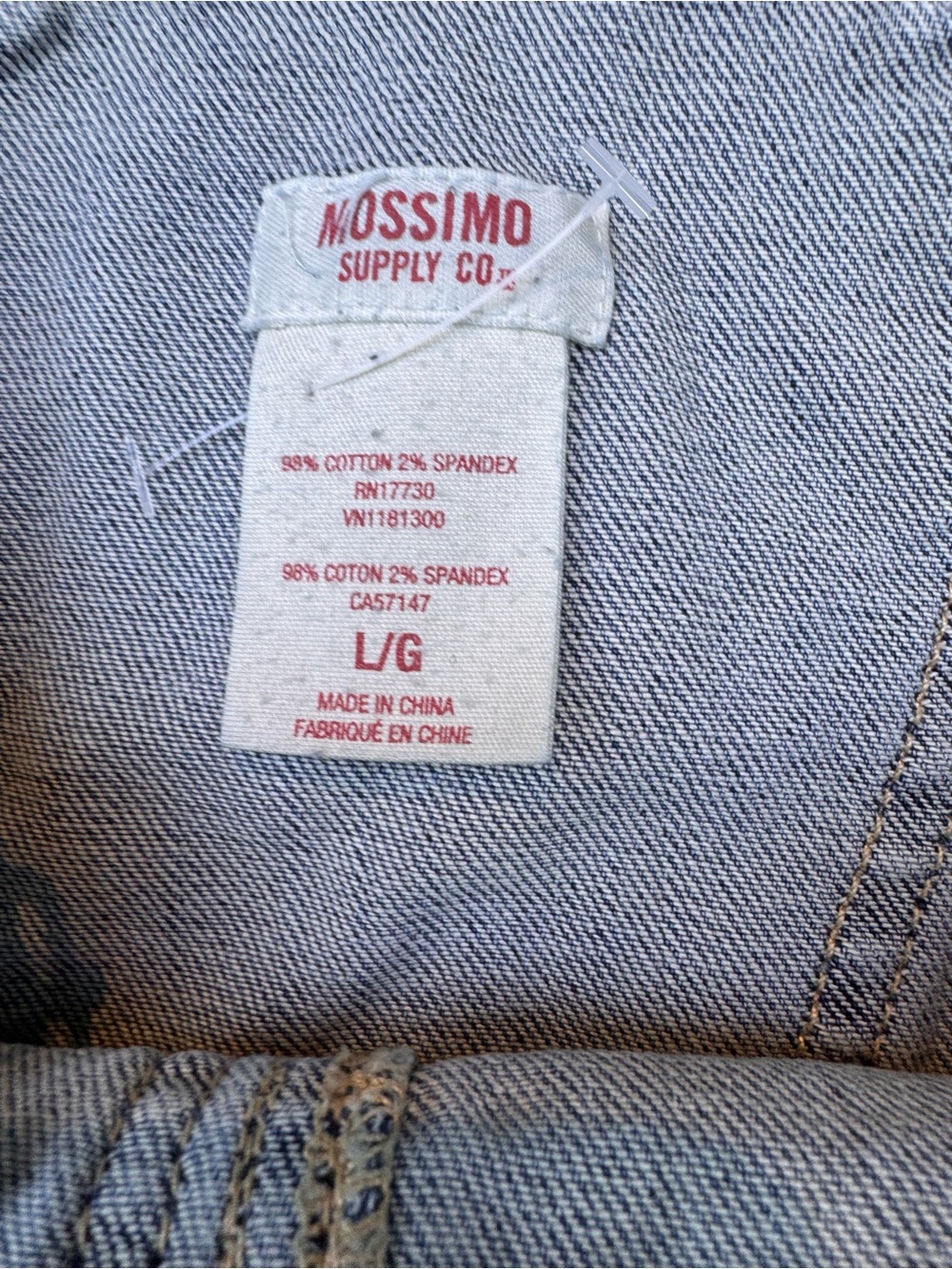 Mossimo Supply Co. light blue denim jacket with red logo tag - Picture 4 of 5